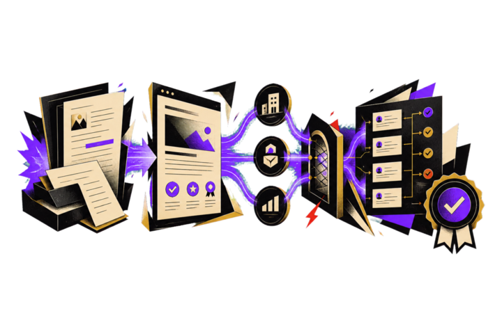 A B2B authority pipeline linking expert knowledge and useful pages to stakeholder review, consultation and CRM follow-through.